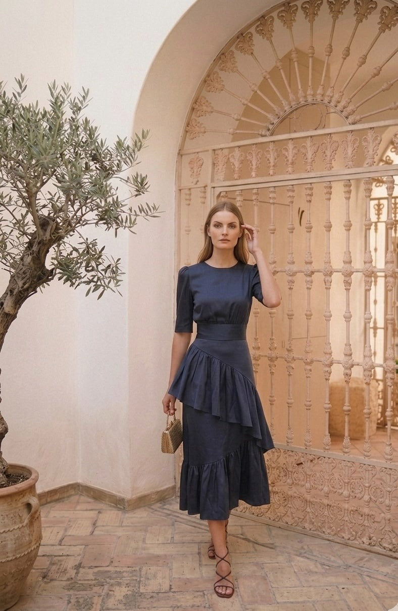 Alia  Combinación elegante con efecto cartera y piernas anchas